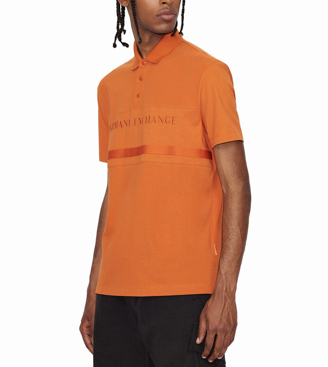 Armani Exchange Orange Polo Shirt