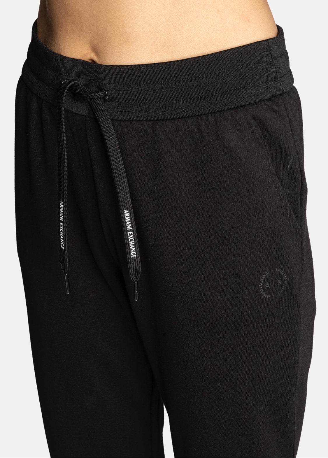 armani exchange jet black women trousers