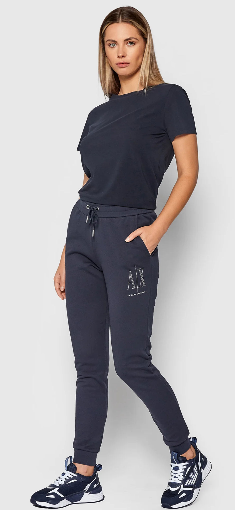 armani exchange women’s navy trouser