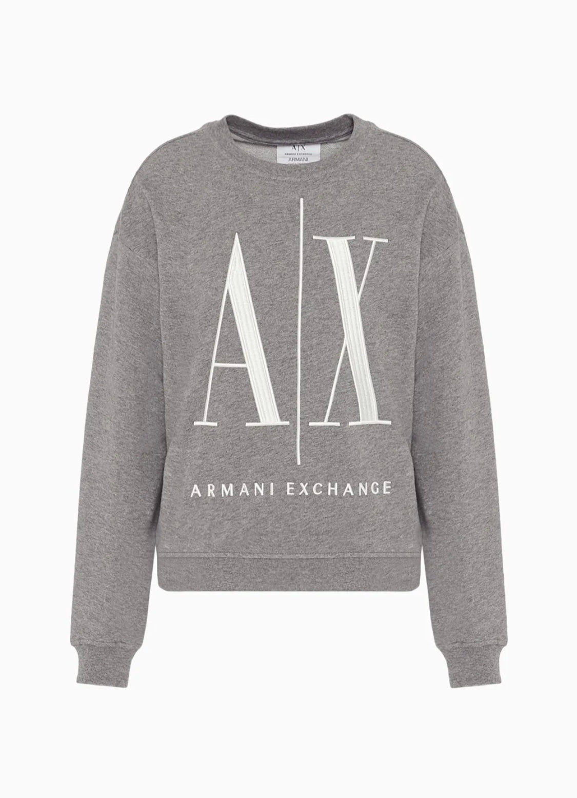 armani exchange grey Icon logo crew neck sweatshirt