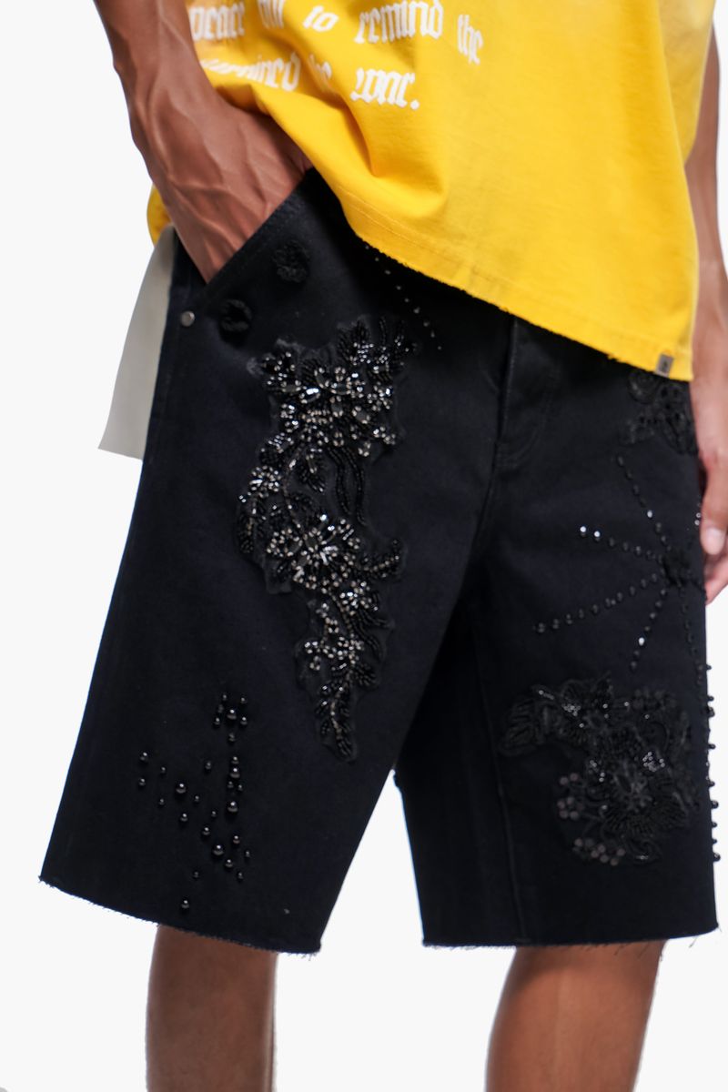 The Trnchs STITCHED - Black Denim Shorts