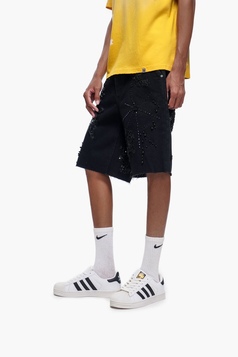 The Trnchs STITCHED - Black Denim Shorts