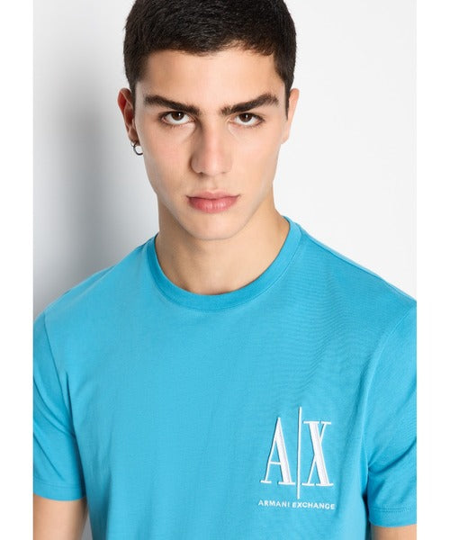 Armani Exchange Icon AIX Logo Teal T-Shirts