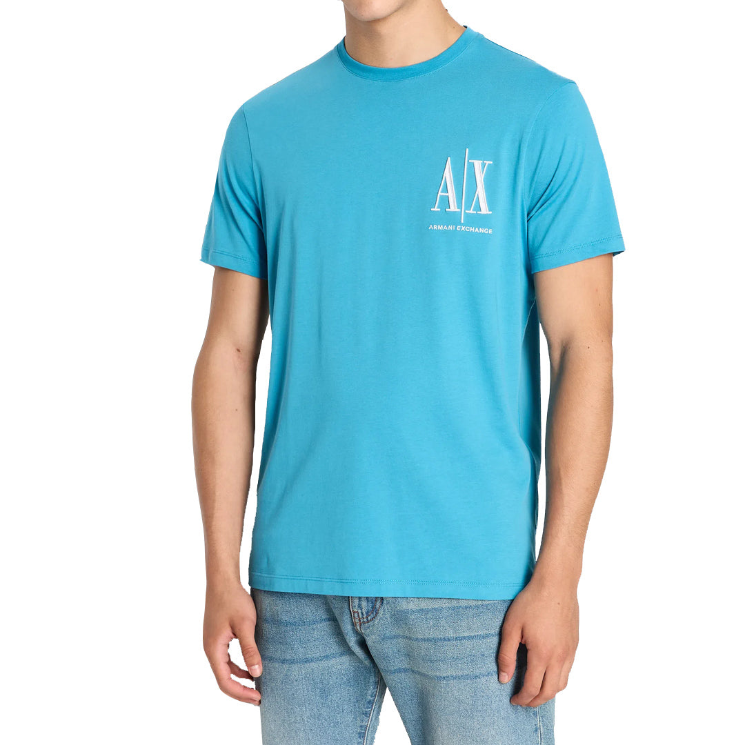 Armani Exchange Icon AIX Logo Teal T-Shirts