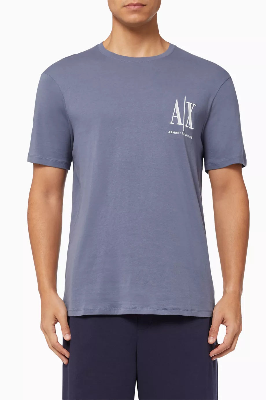 Armani Exchange Icon Logo AIX Steel Blue T-Shirts