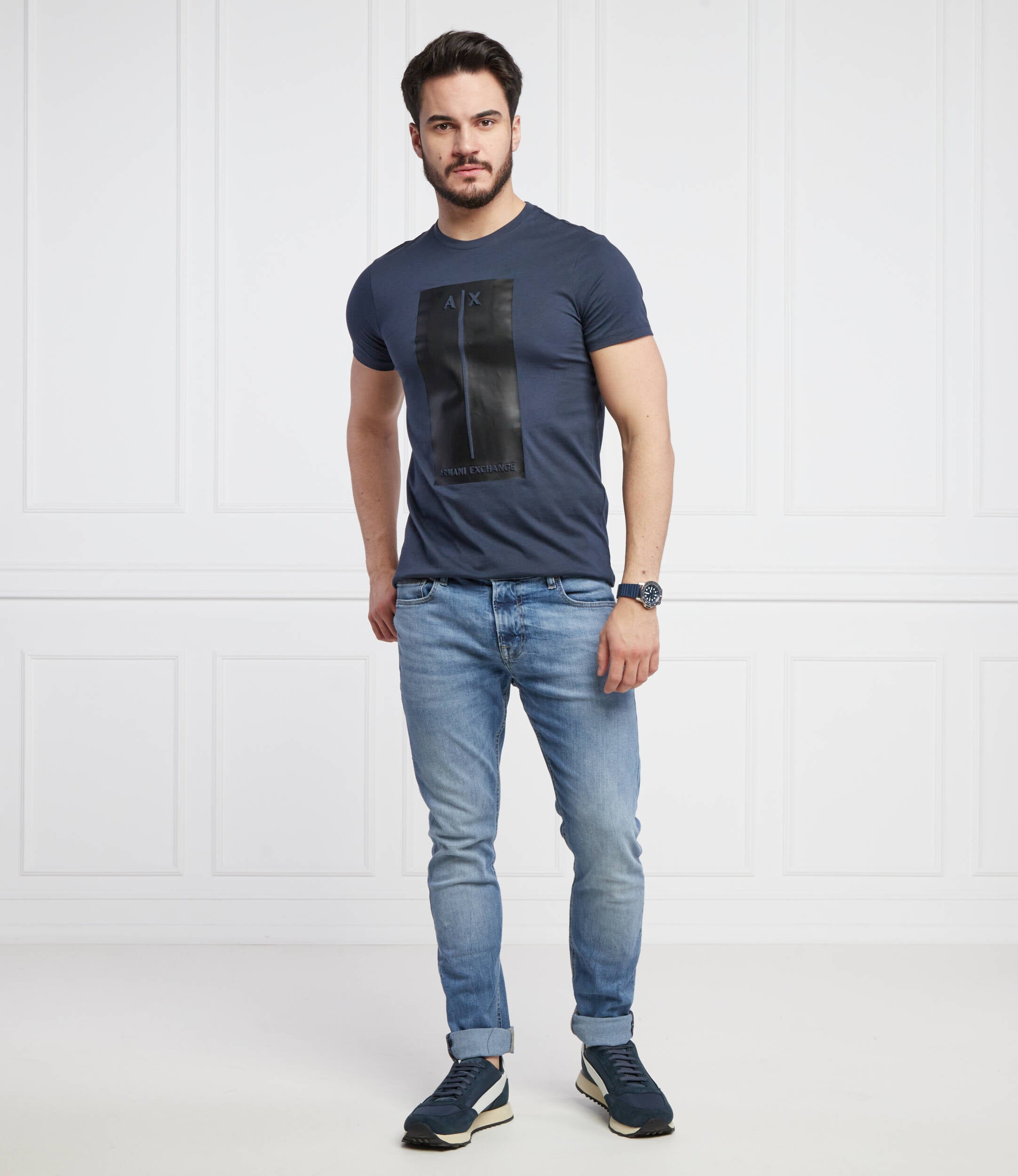 Armani Exchange Navy Black T-Shirts