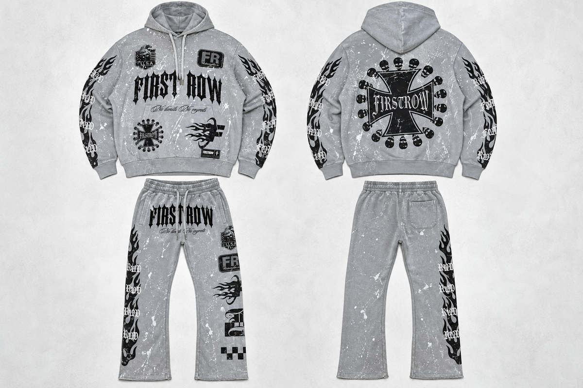 FIRST ROW DENIM NO LIMITS NO REGRETS HOODIE & PANTS SETS