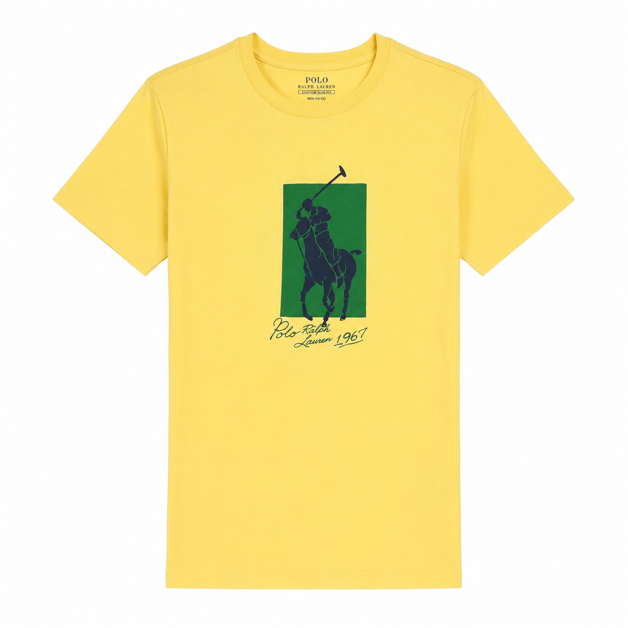 Polo Ralph Lauren Boys Custom Slim Fit Graphic T-Shirt Yellow | Cotton Crew Neck