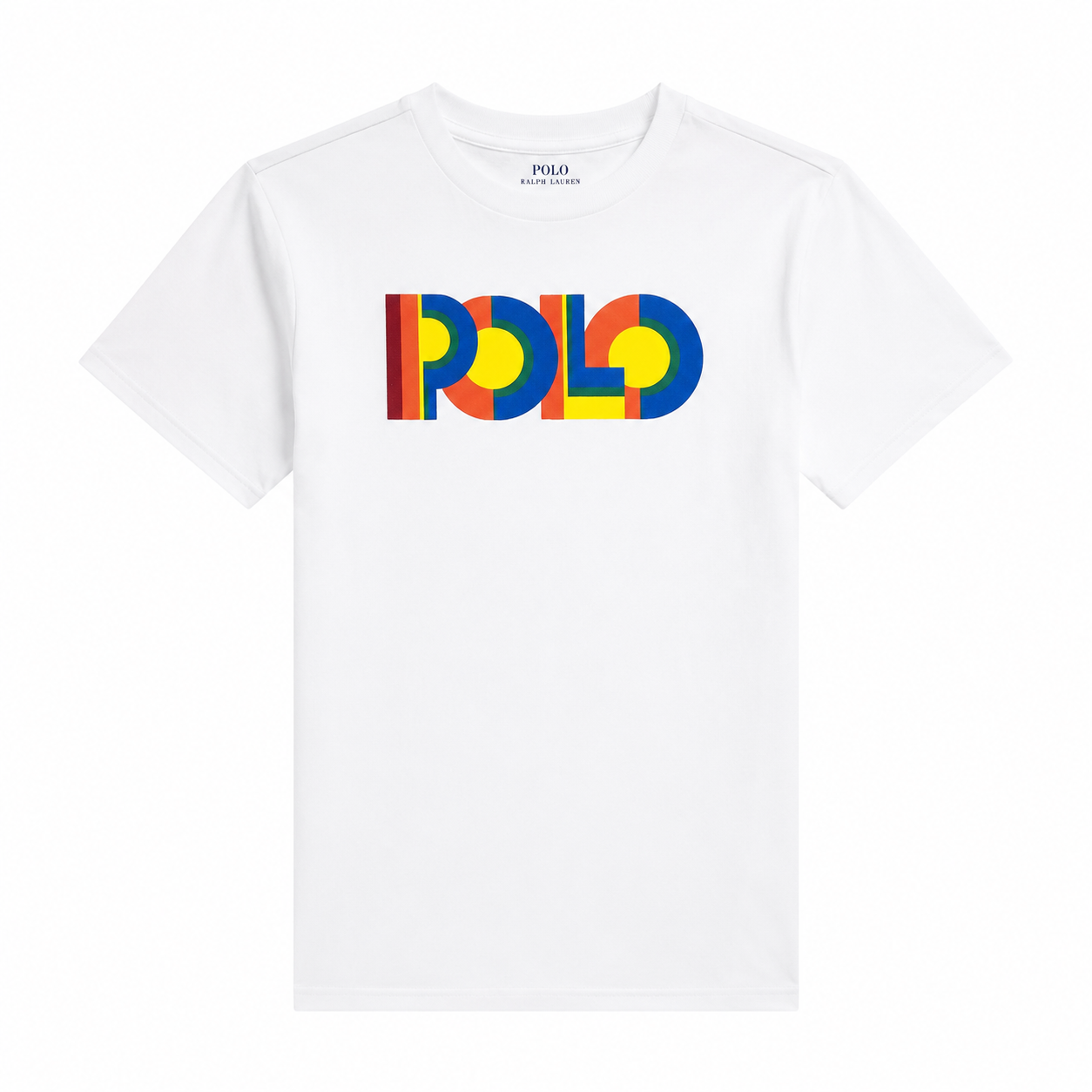 Polo Ralph Lauren Boys White Multicolor Logo Graphic Slim Fit T-Shirt