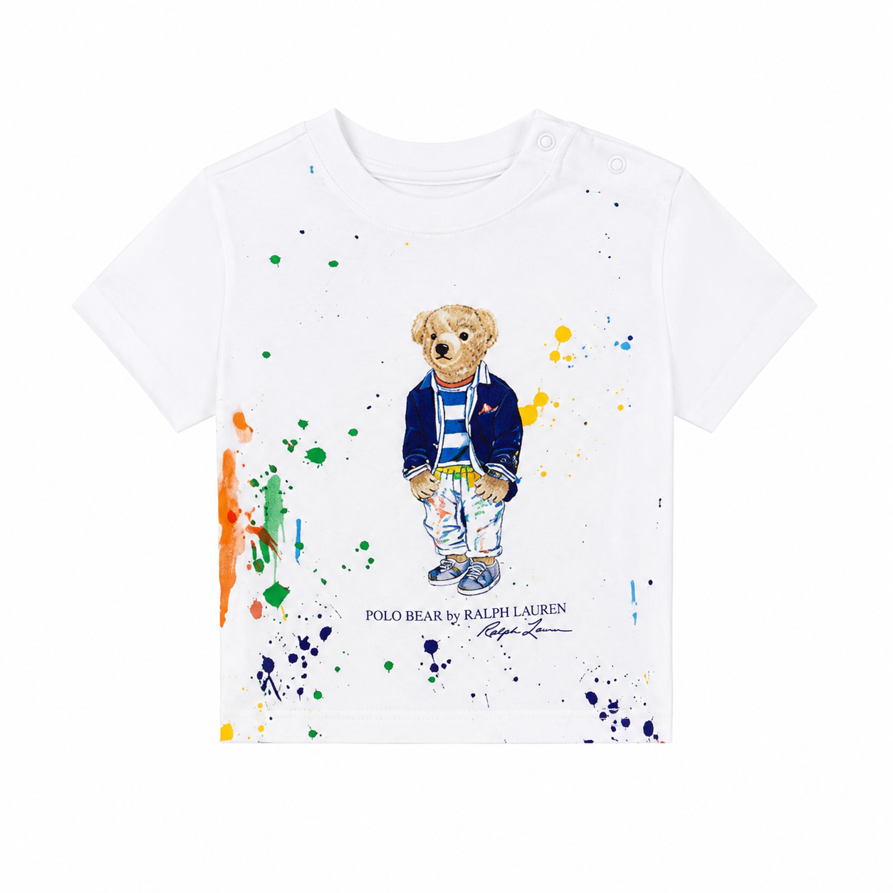 Polo Ralph Lauren Toddler Boys Polo Bear Paint Splatter Graphic T-Shirt White
