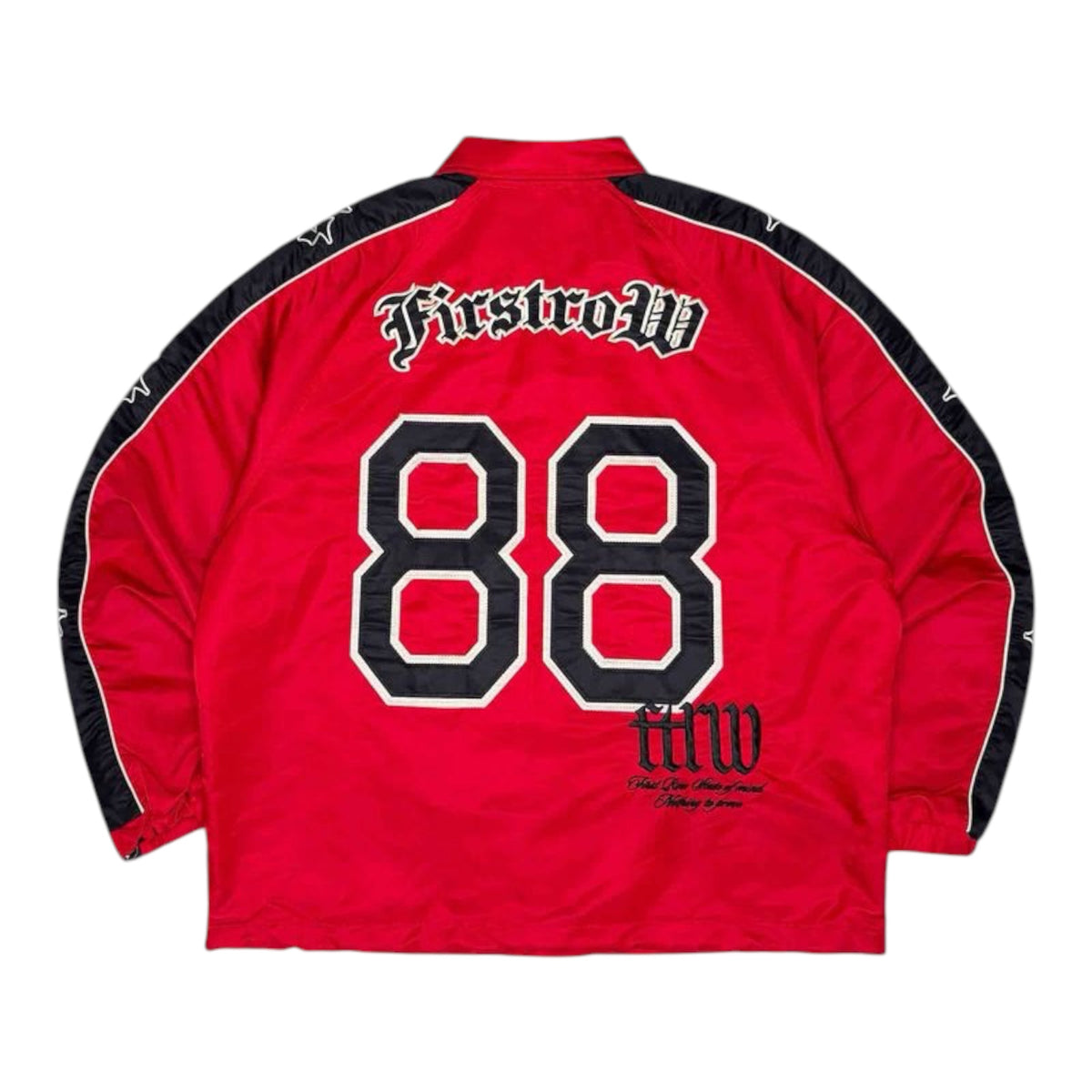 FIRST ROW DENIM STATE OF MIND CROSS COACH JACKET AND PANT SETS.