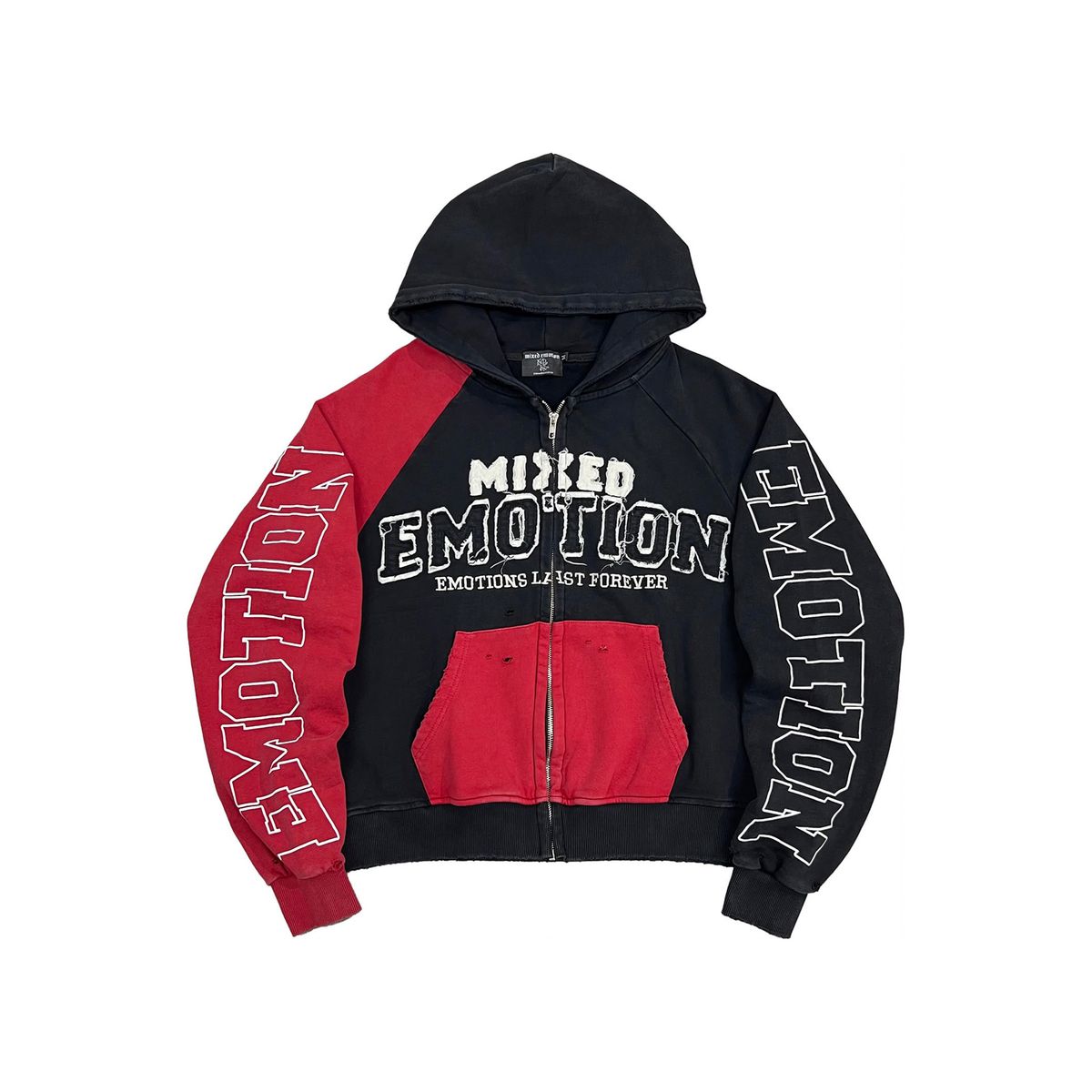 Mixed emotions Red “Split Decision” Hoodie