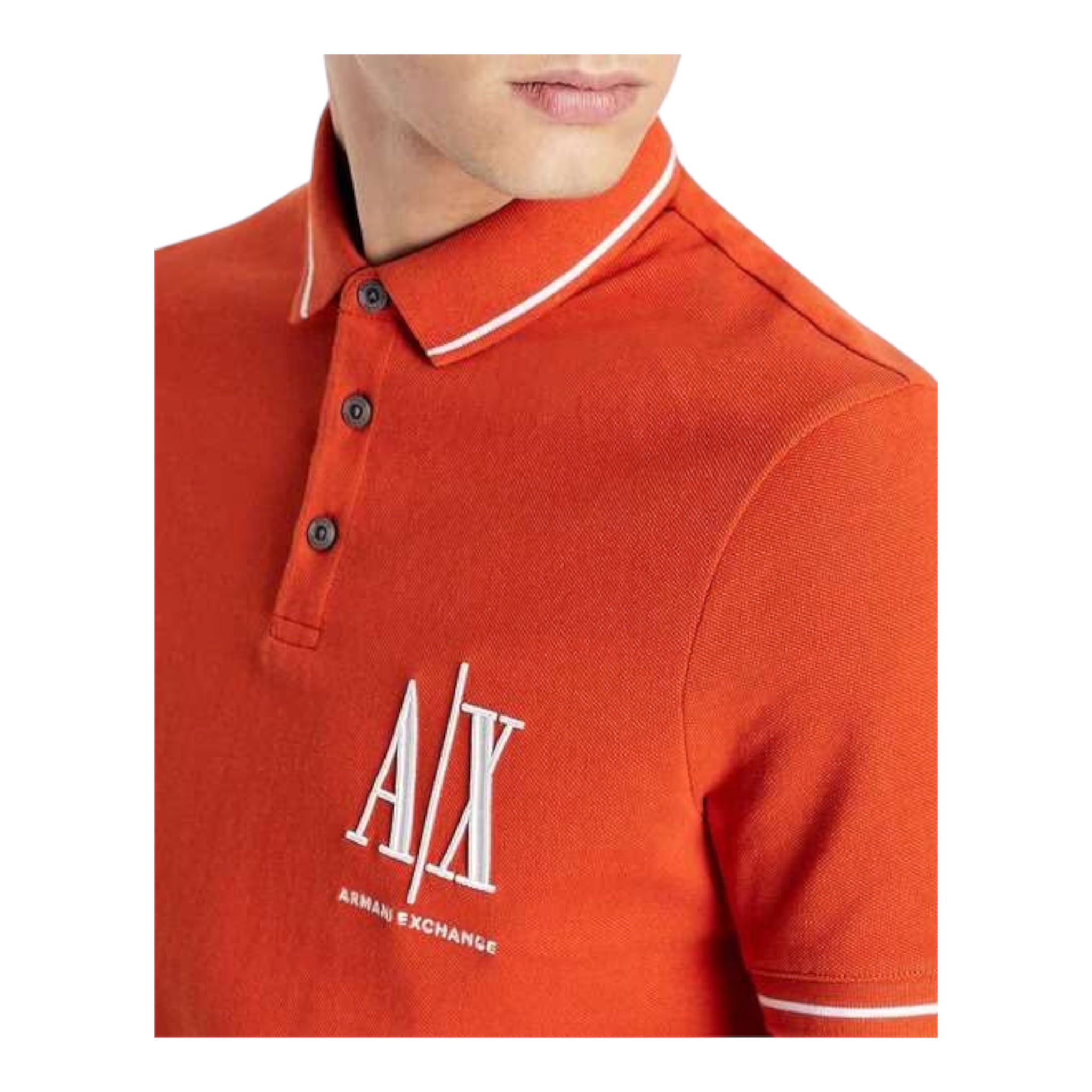 Armani Exchange Orange Polo Shirt