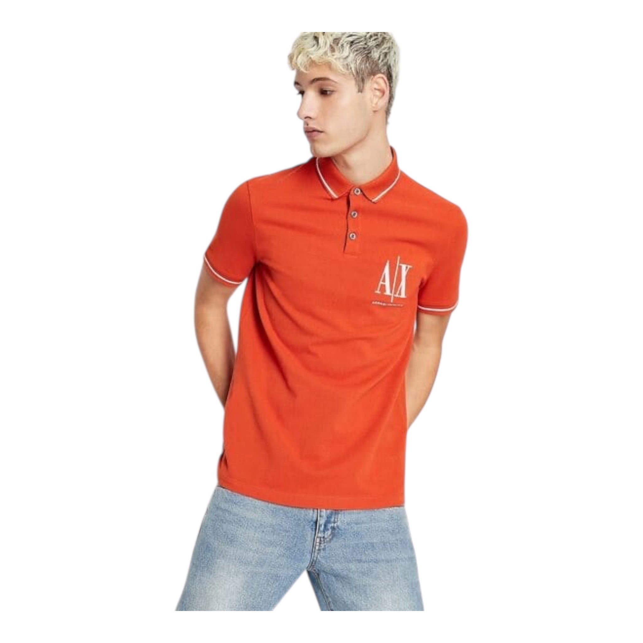 Armani Exchange Orange Polo Shirt