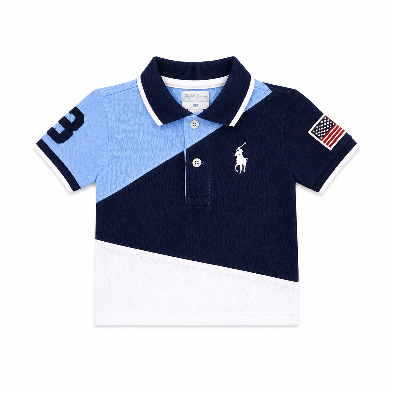 Polo Ralph Lauren Baby Boys Colorblock Mesh Polo Shirt Navy Multi