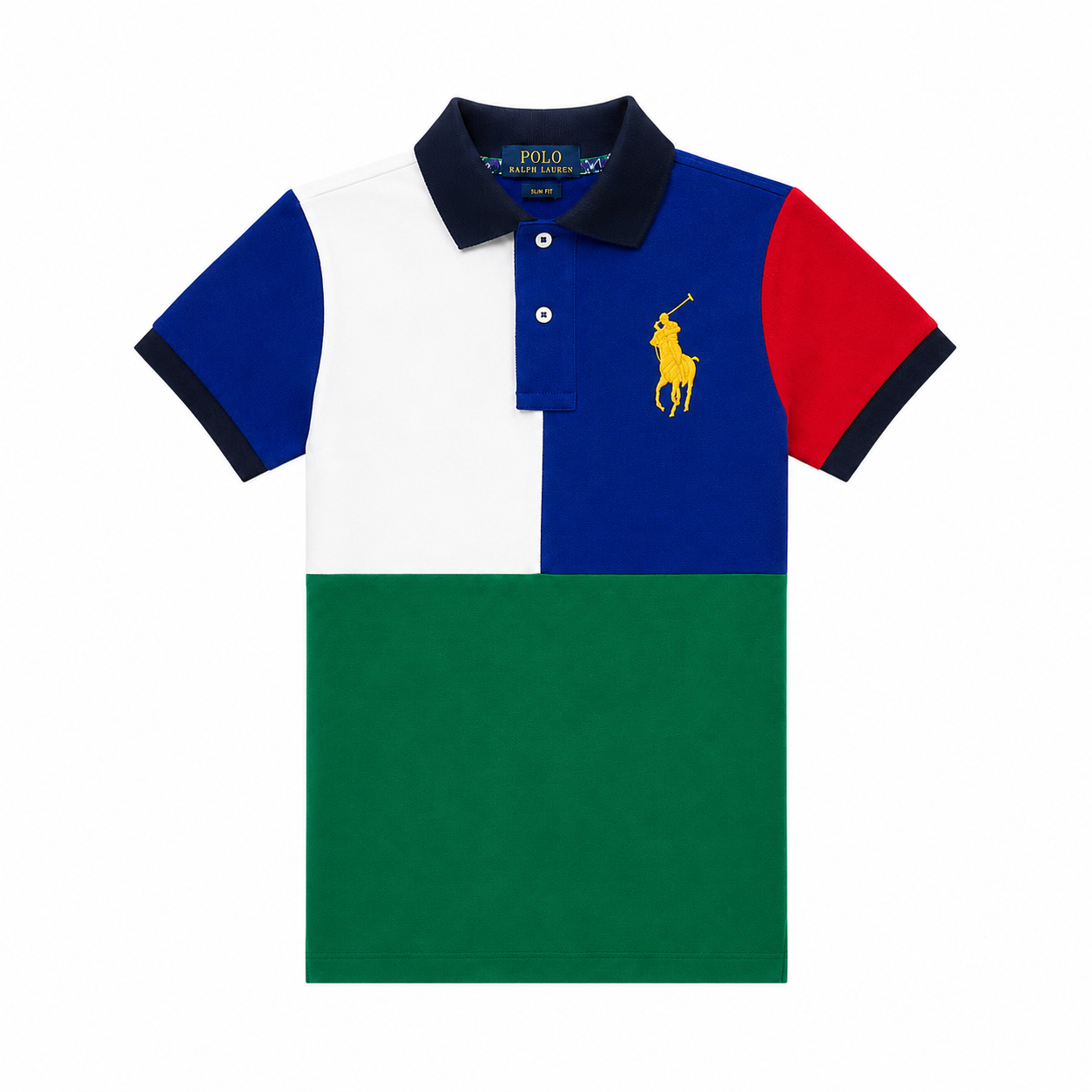 Polo Ralph Lauren Boys Toddler Big Pony Colorblock Polo Shirt 4T Spectre Blue Multi