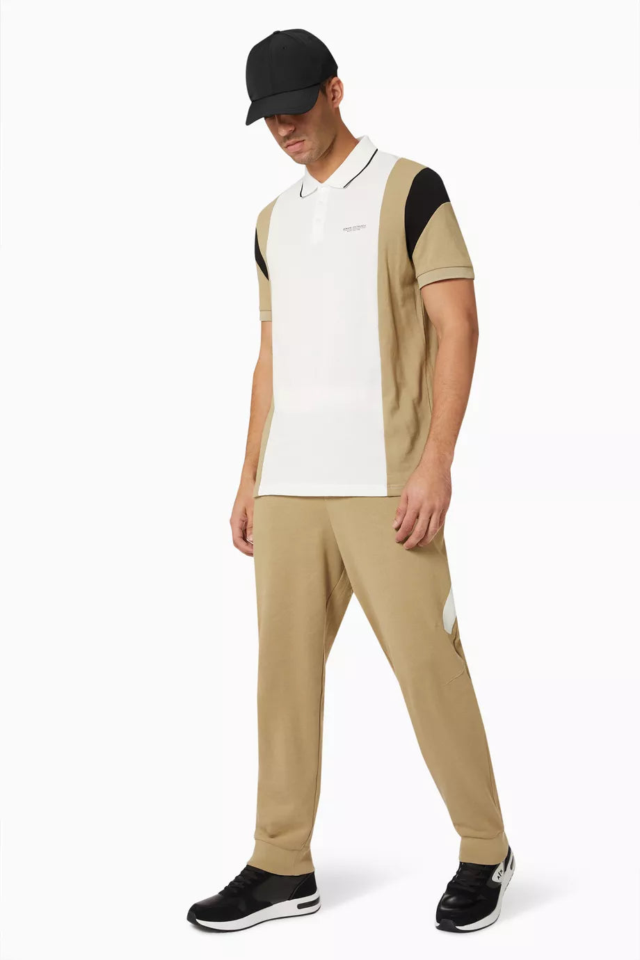 Armani Exchange Khaki,Off-White  Polo Shirt