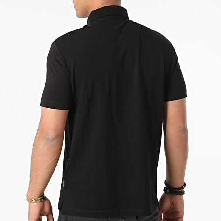 Armani Exchange Black Panel Logo Polo