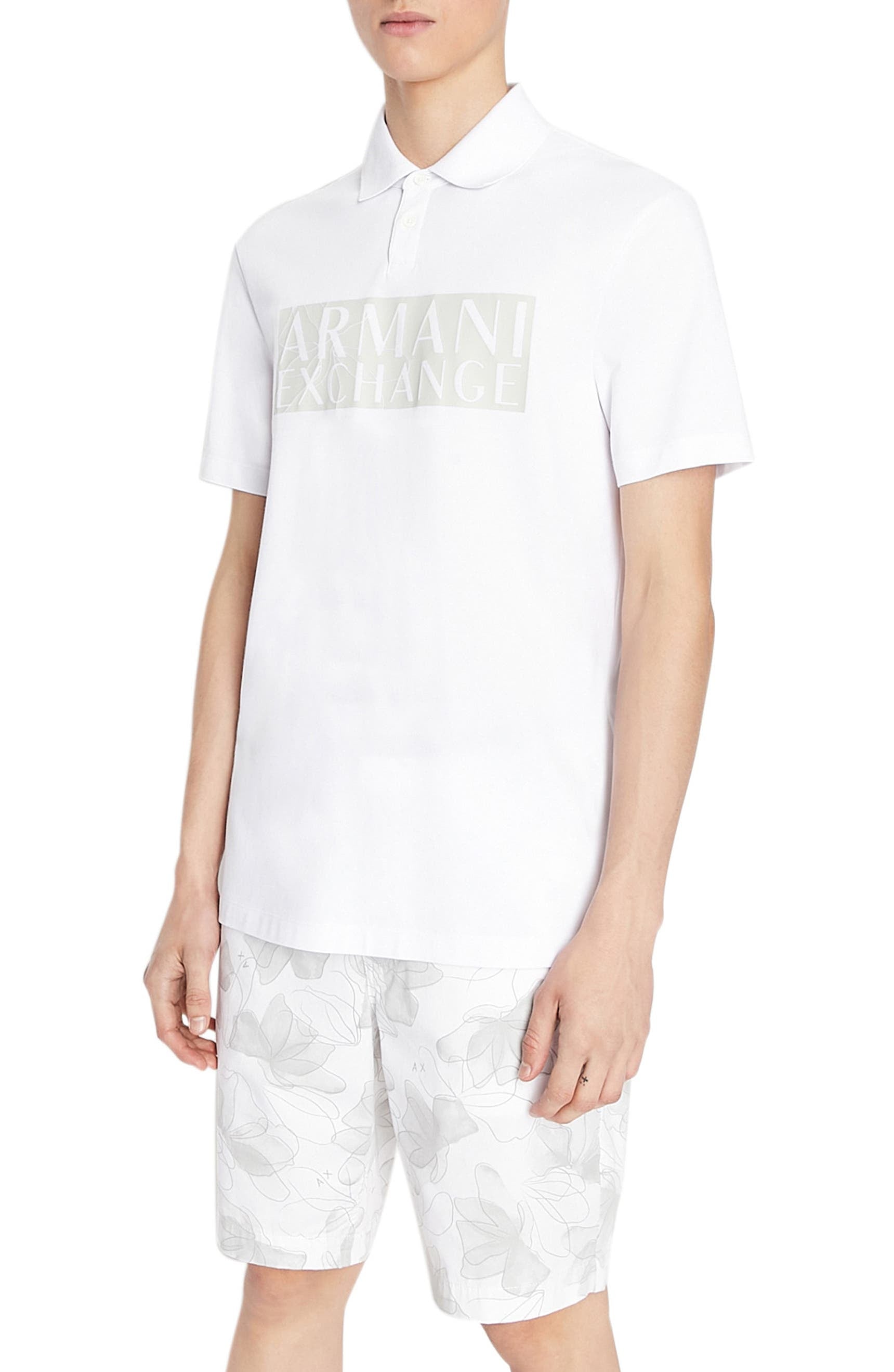 Armani Exchange White Polo