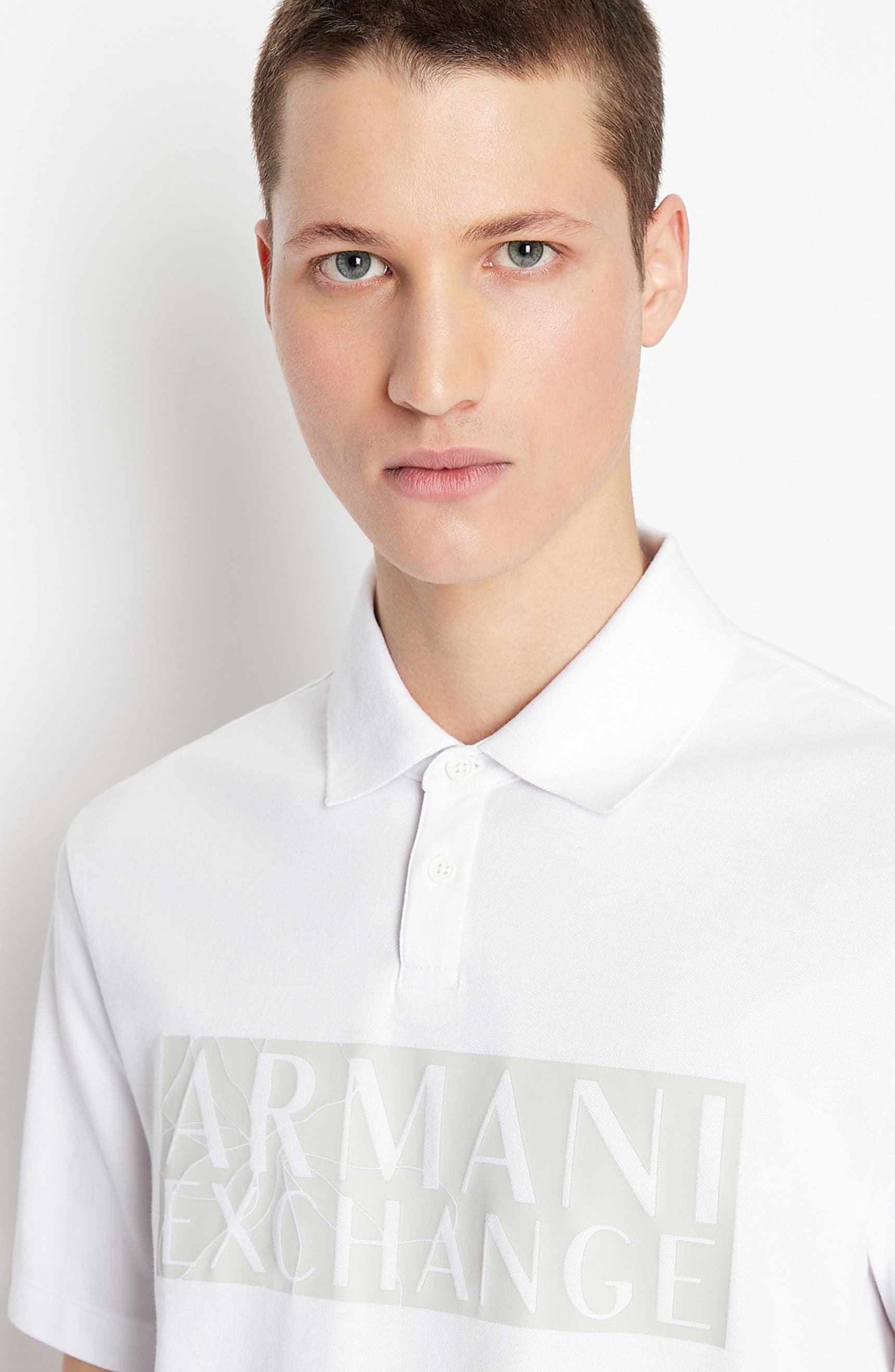 Armani Exchange White Polo