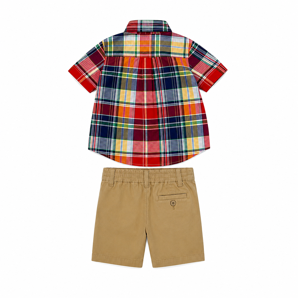 Polo Ralph Lauren Baby Boys Spectre Multi Plaid Button-Down Shirt & Khaki Shorts 2-Piece Set