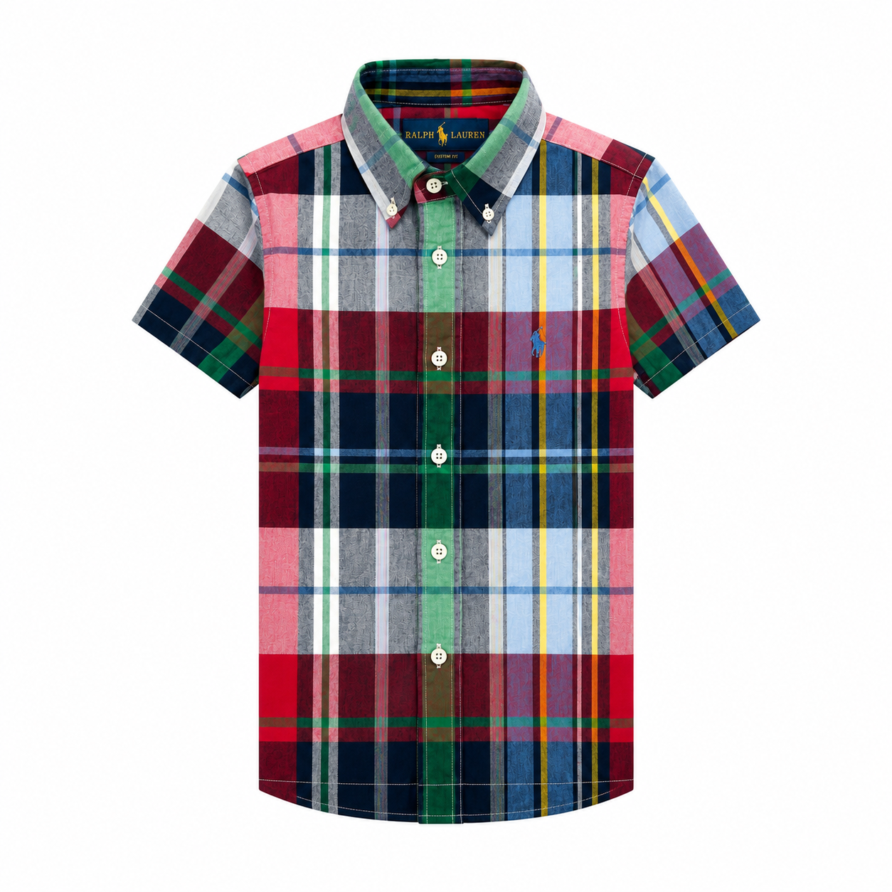 Polo Ralph Lauren Boys Spectre Multi Plaid Short Sleeve Button-Down