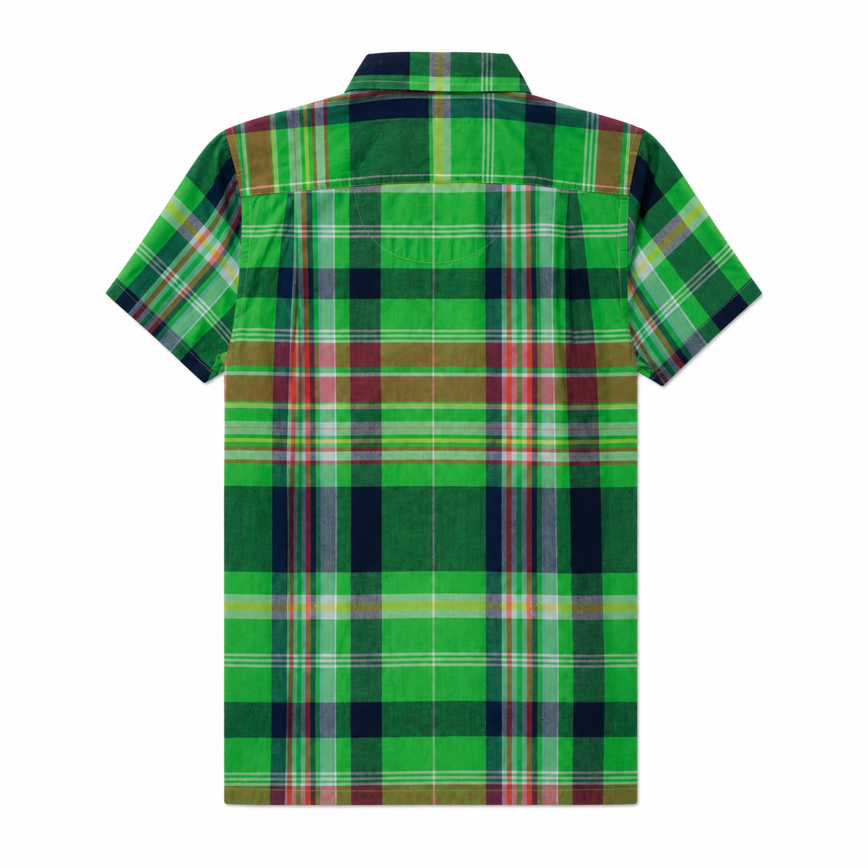 Polo Ralph Lauren Boys Spectre Multi Plaid Short Sleeve Button Down Shirt Green