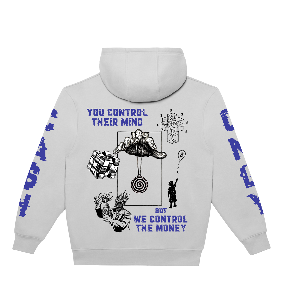 RICH DEAD IDOLS "WE CONTROL THE MONEY" HOODIE GREY
