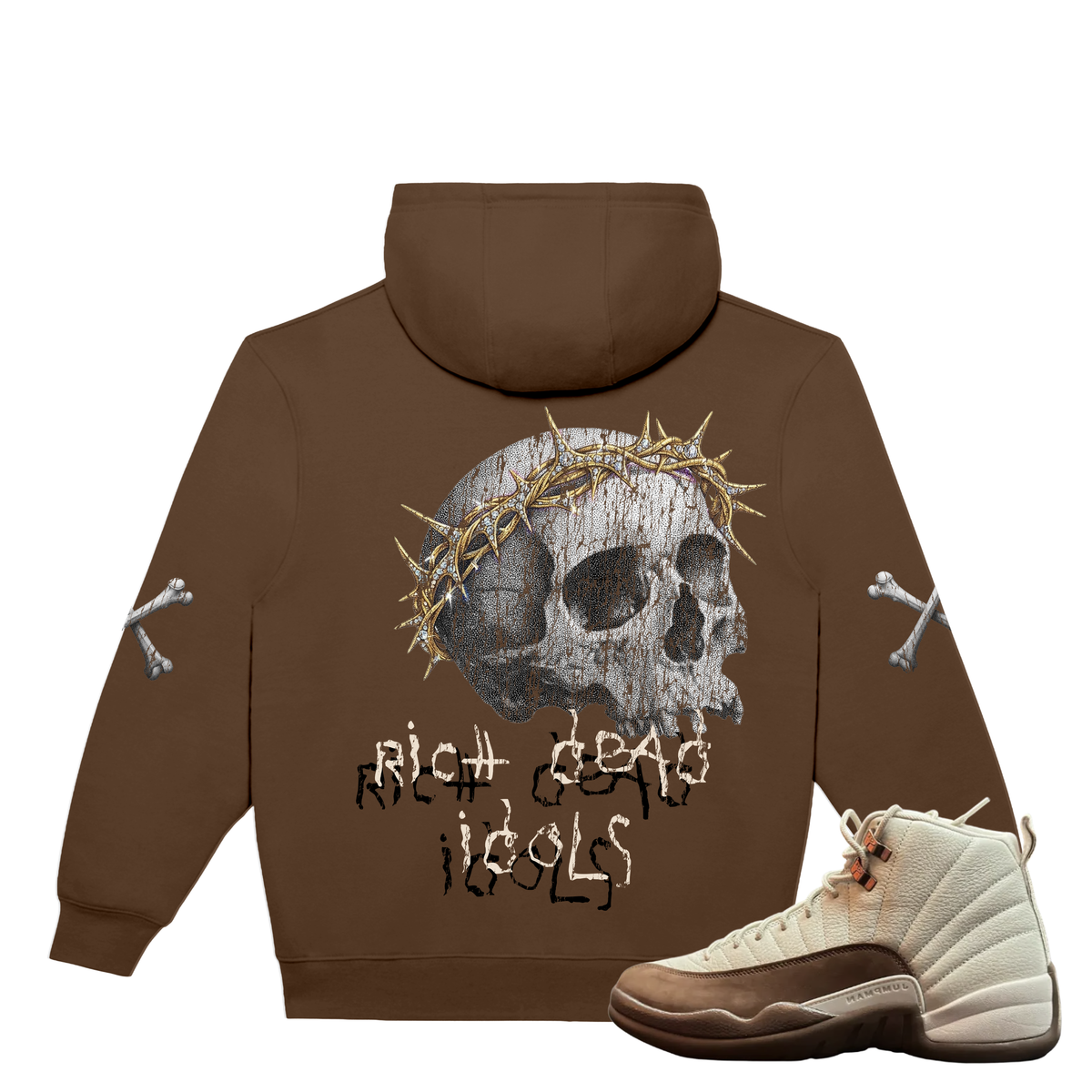 RICH DEAD IDOLS "RICH RELIGION" HOODIE BROWN