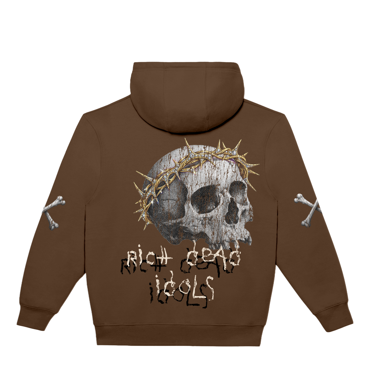 RICH DEAD IDOLS "RICH RELIGION" HOODIE BROWN