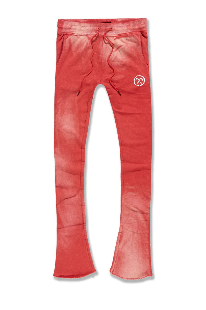 Jordan Craig Afterlife Pullover Hoodie and STACKED SWEATPANTS sets (Red) 8631H