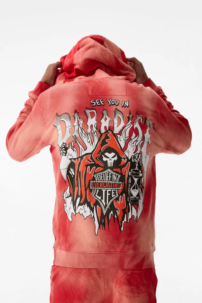 Jordan Craig Afterlife Pullover Hoodie and STACKED SWEATPANTS sets (Red) 8631H