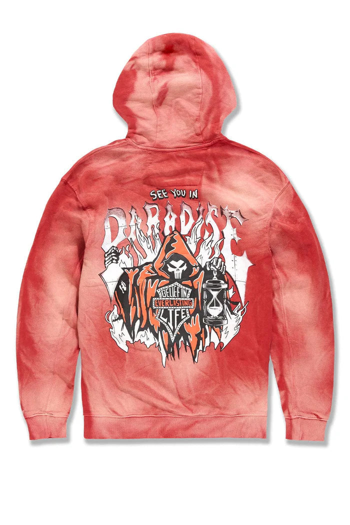 Jordan Craig Afterlife Pullover Hoodie and STACKED SWEATPANTS sets (Red) 8631H