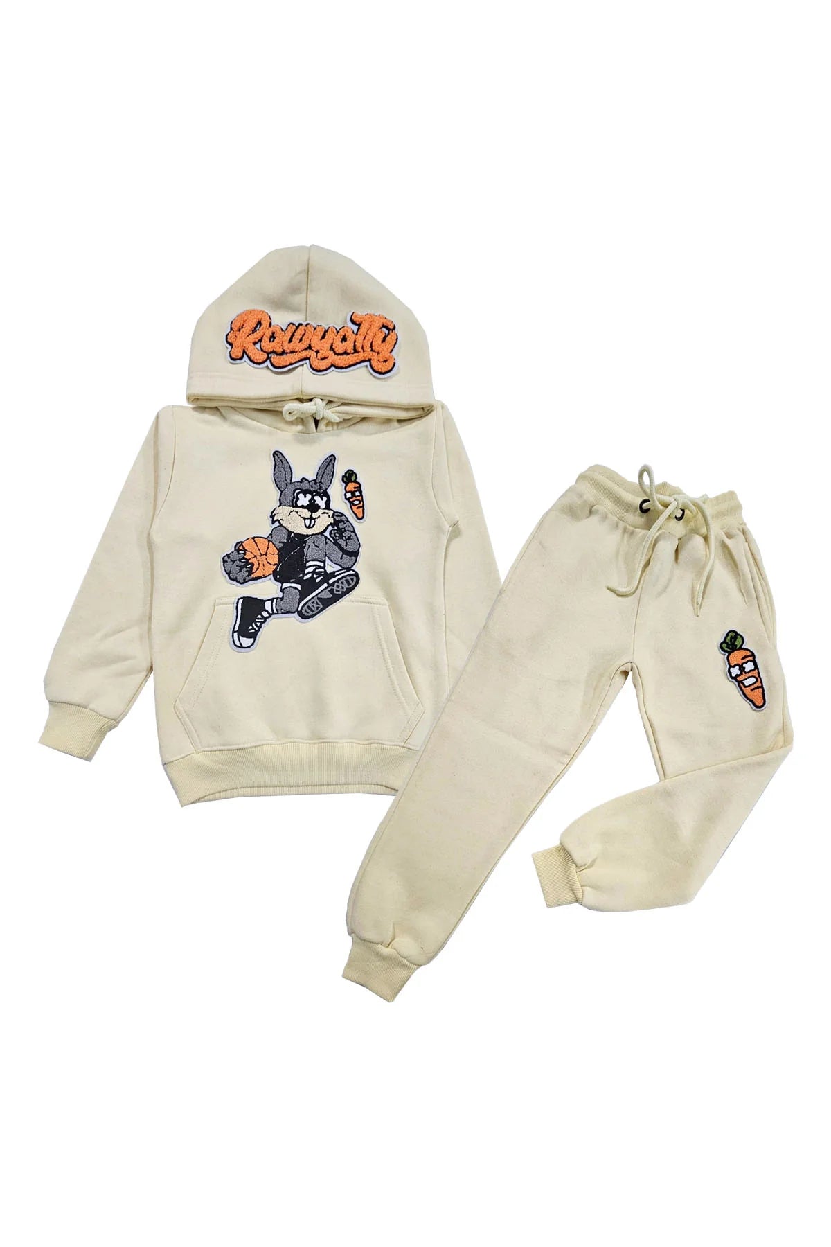 Rawyalty Kids Rabbit Chenille Hoodie And Jogger Set