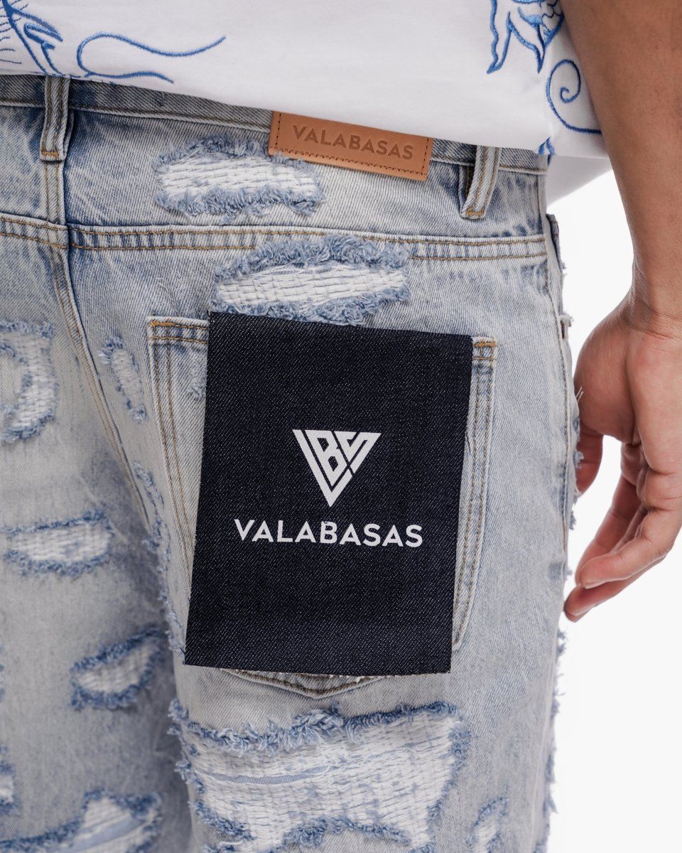 Valabasas Incise Shorts Light Blue Wash