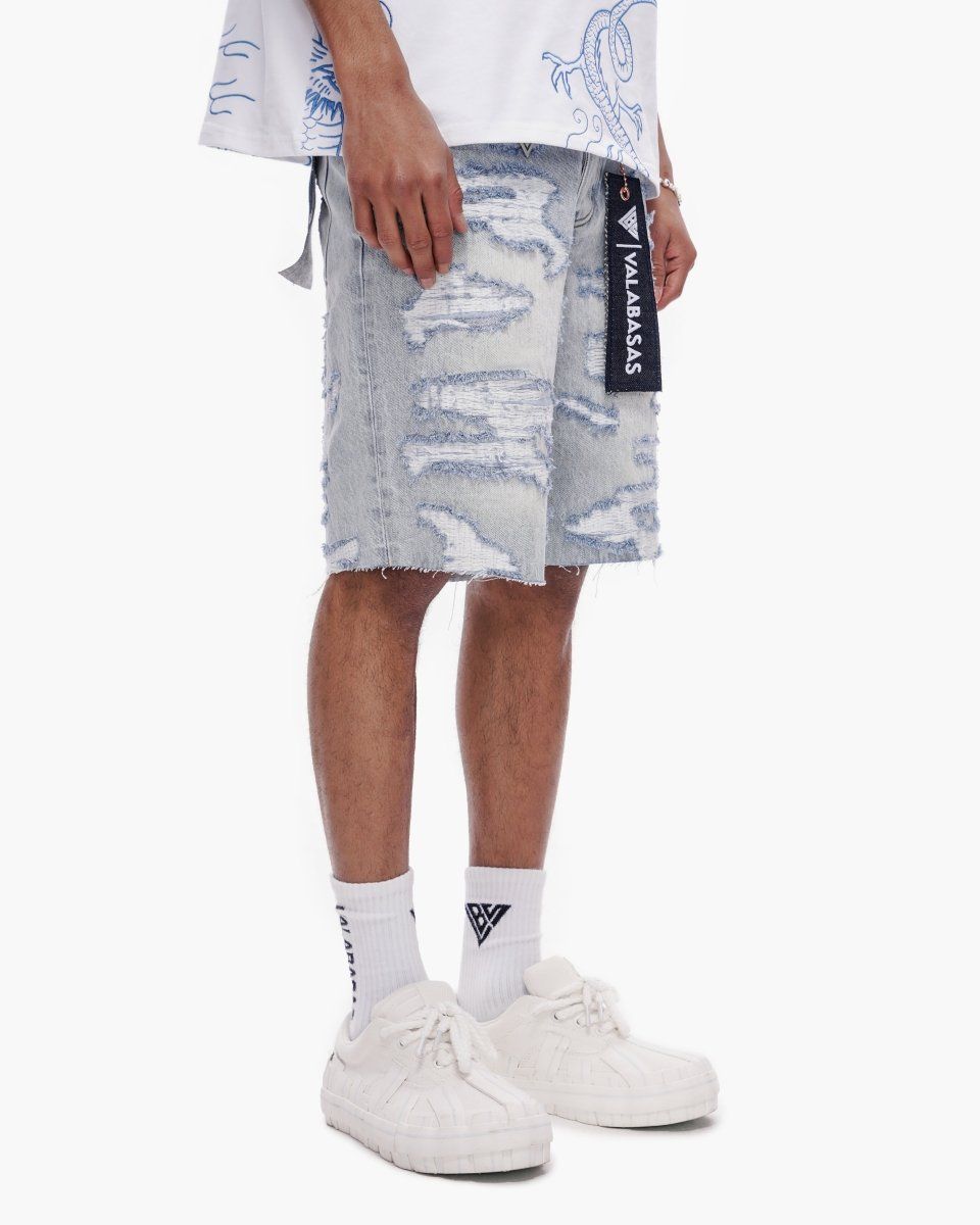 Valabasas Incise Shorts Light Blue Wash