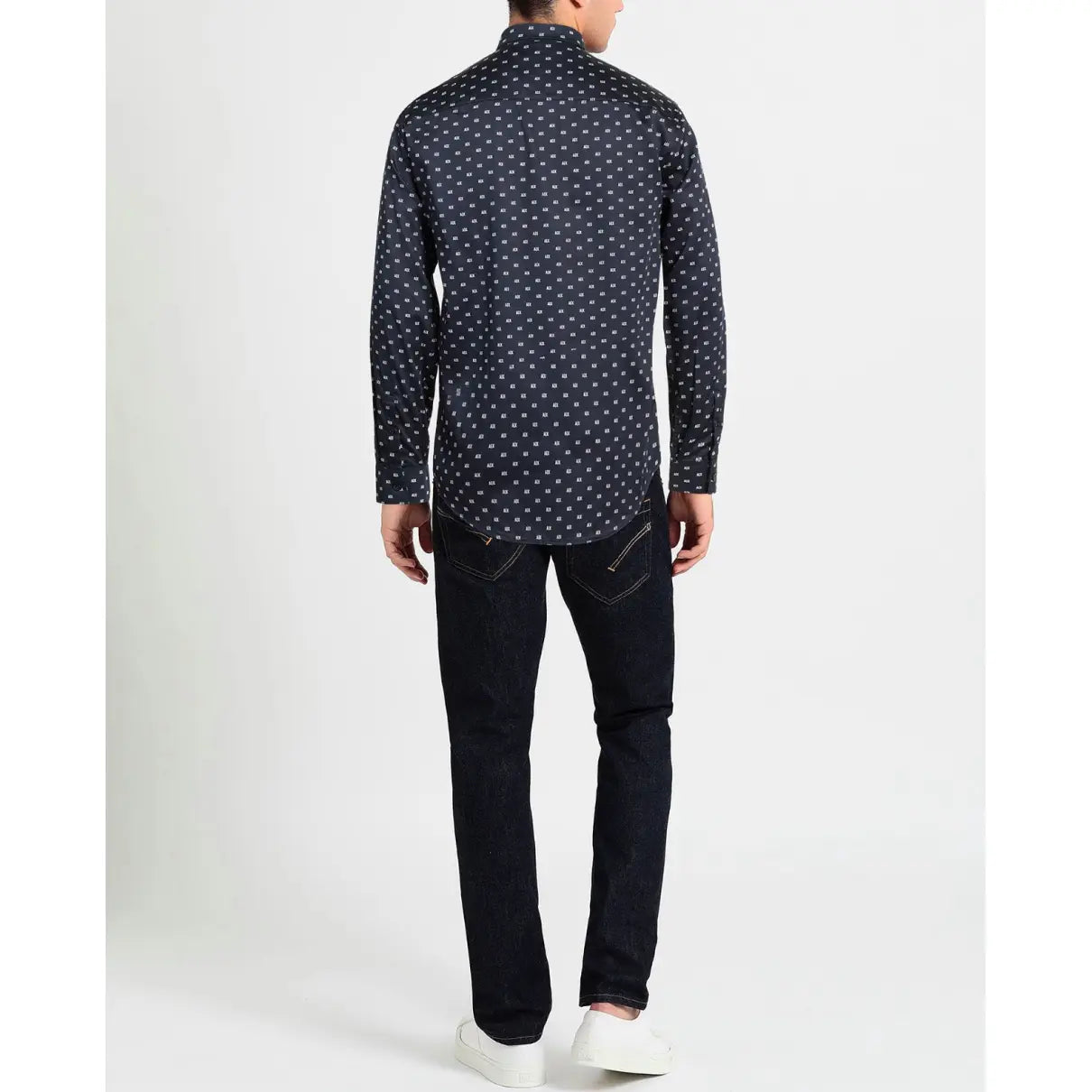 Armani Exchange AIX micro Logo Navy Shirt