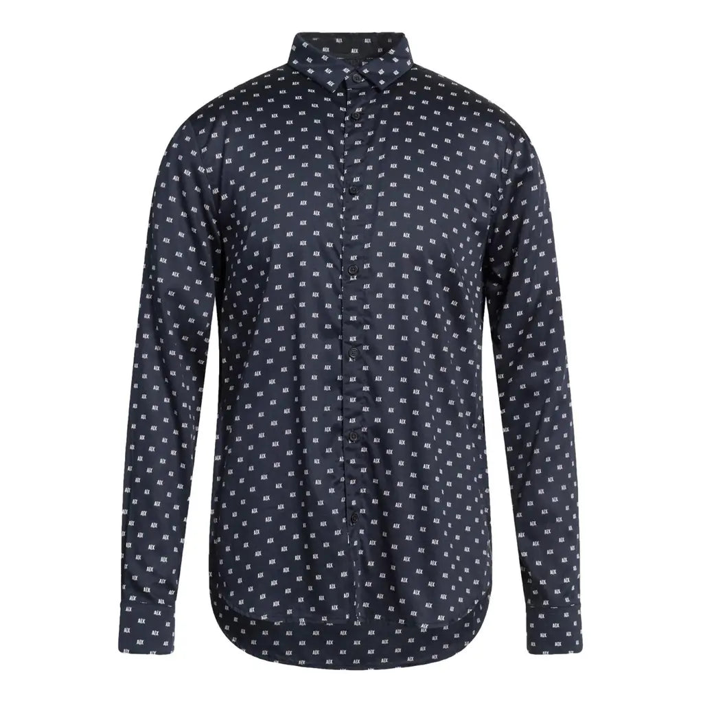 Armani Exchange AIX micro Logo Navy Shirt