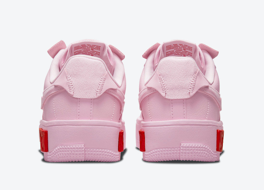 NIKE AIR FORCE 1 FONTANKA IN PINK WITH RED REACT FOAM BLOCKS