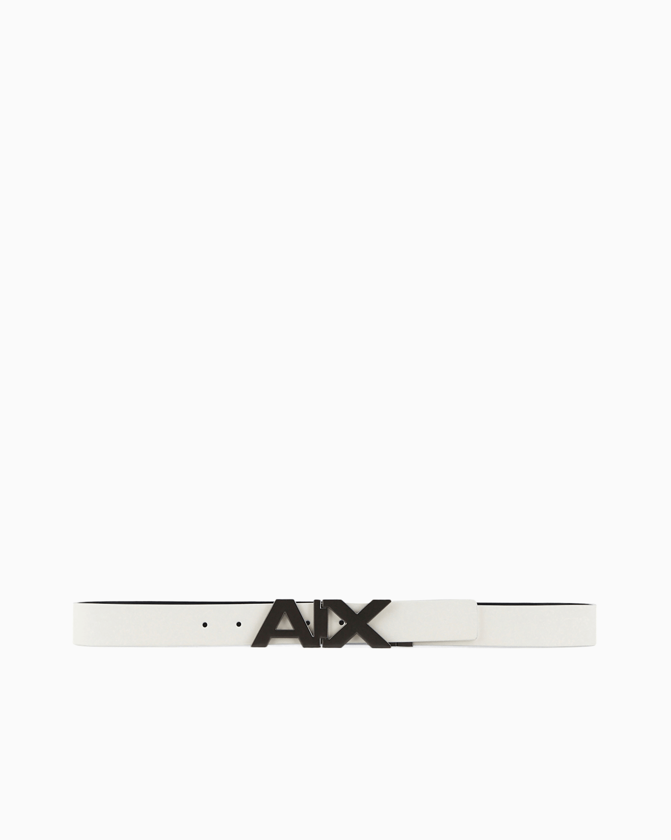 ARMANI EXCHANGE REVERSIBLE LEATHER BELT WITH SATIN METAL LOGO BUCKLE