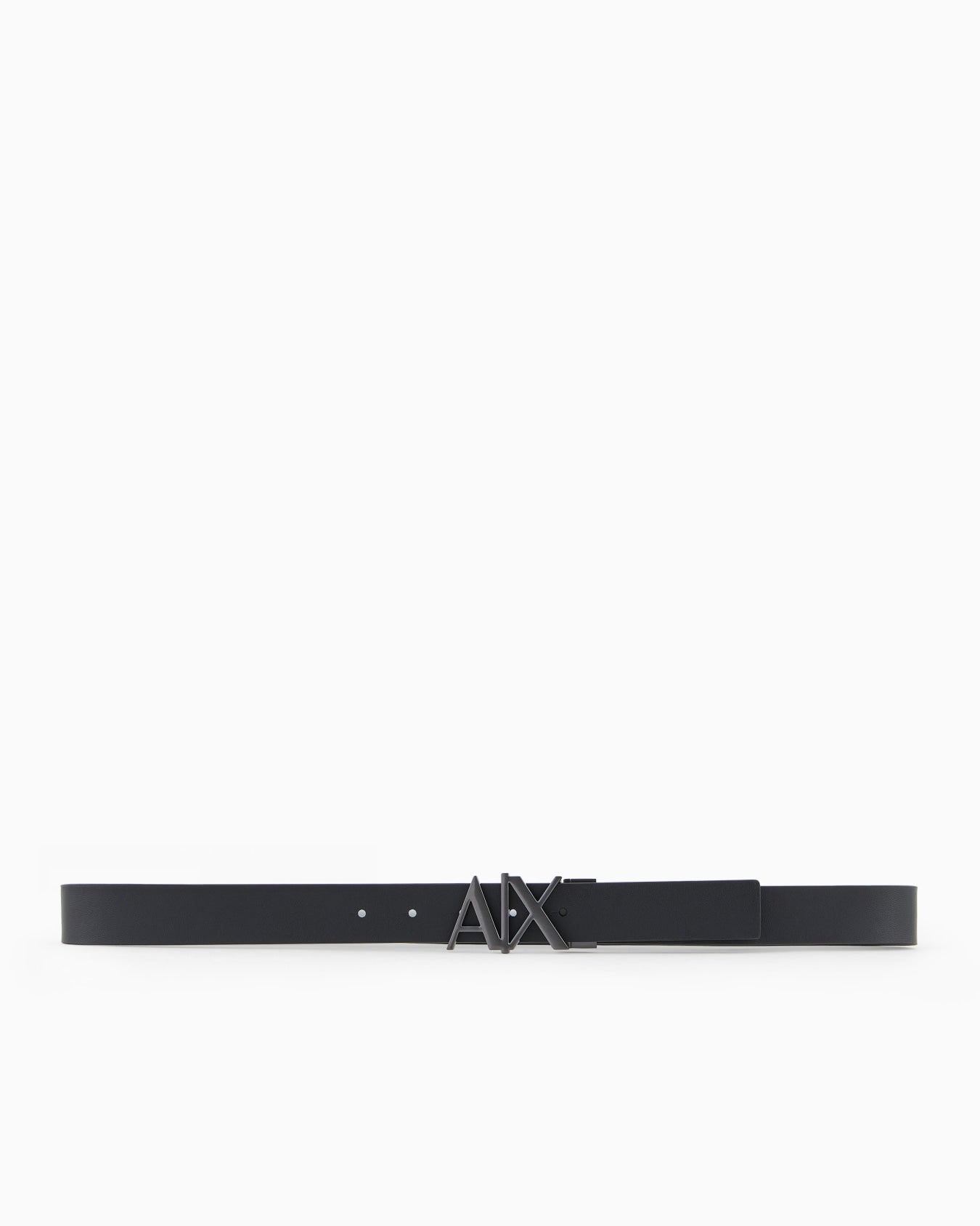 ARMANI EXCHANGE DOUBLE-SIDED BLACK LEATHER BELT