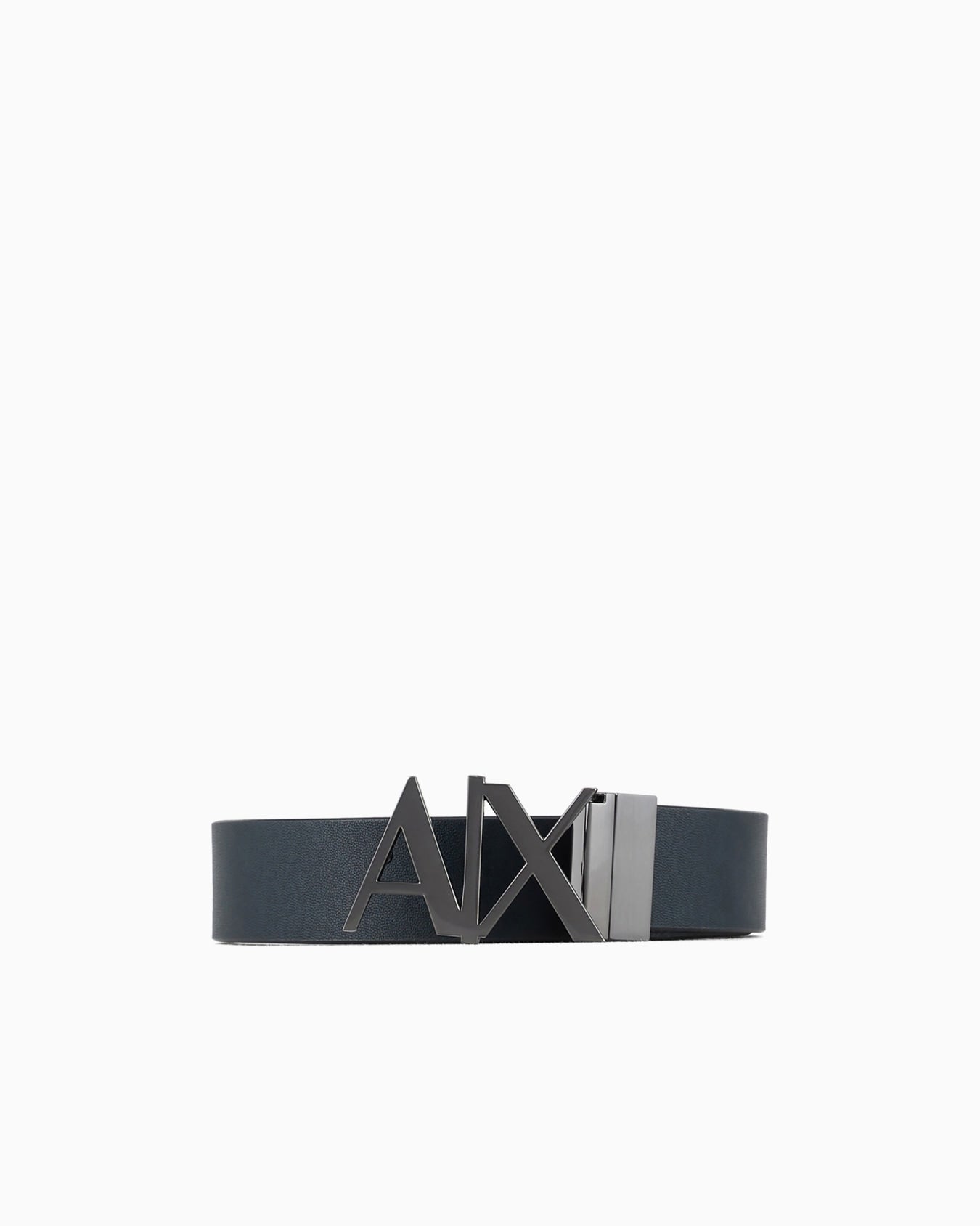 ARMANI EXCHANGE DOUBLE-SIDED LEATHER BELT NAVY