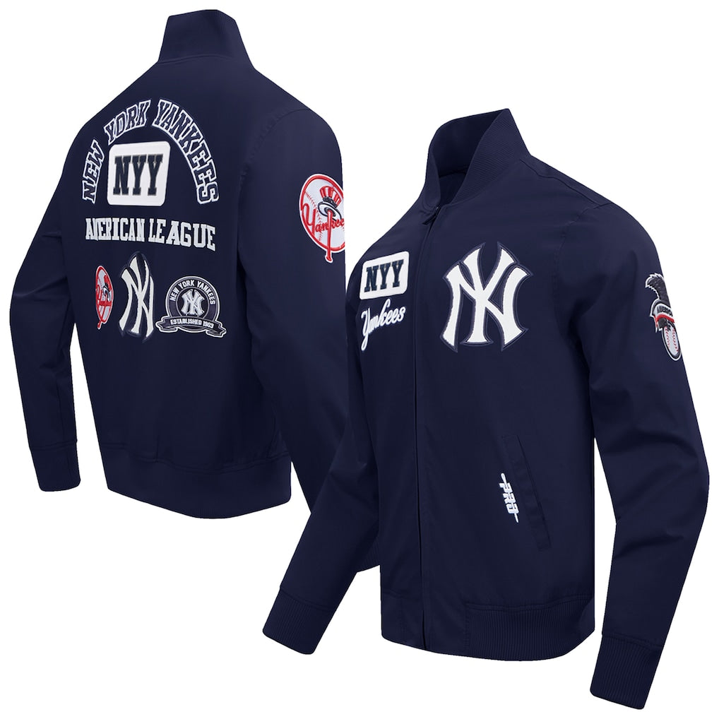 New York Yankees Pro Standard Area Code Twill Full-Zip Jacket - Navy
