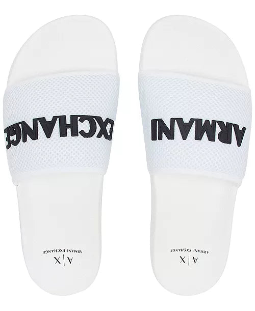 ARMANI EXCHANGE Men's Logo on Mesh Slides Sandals