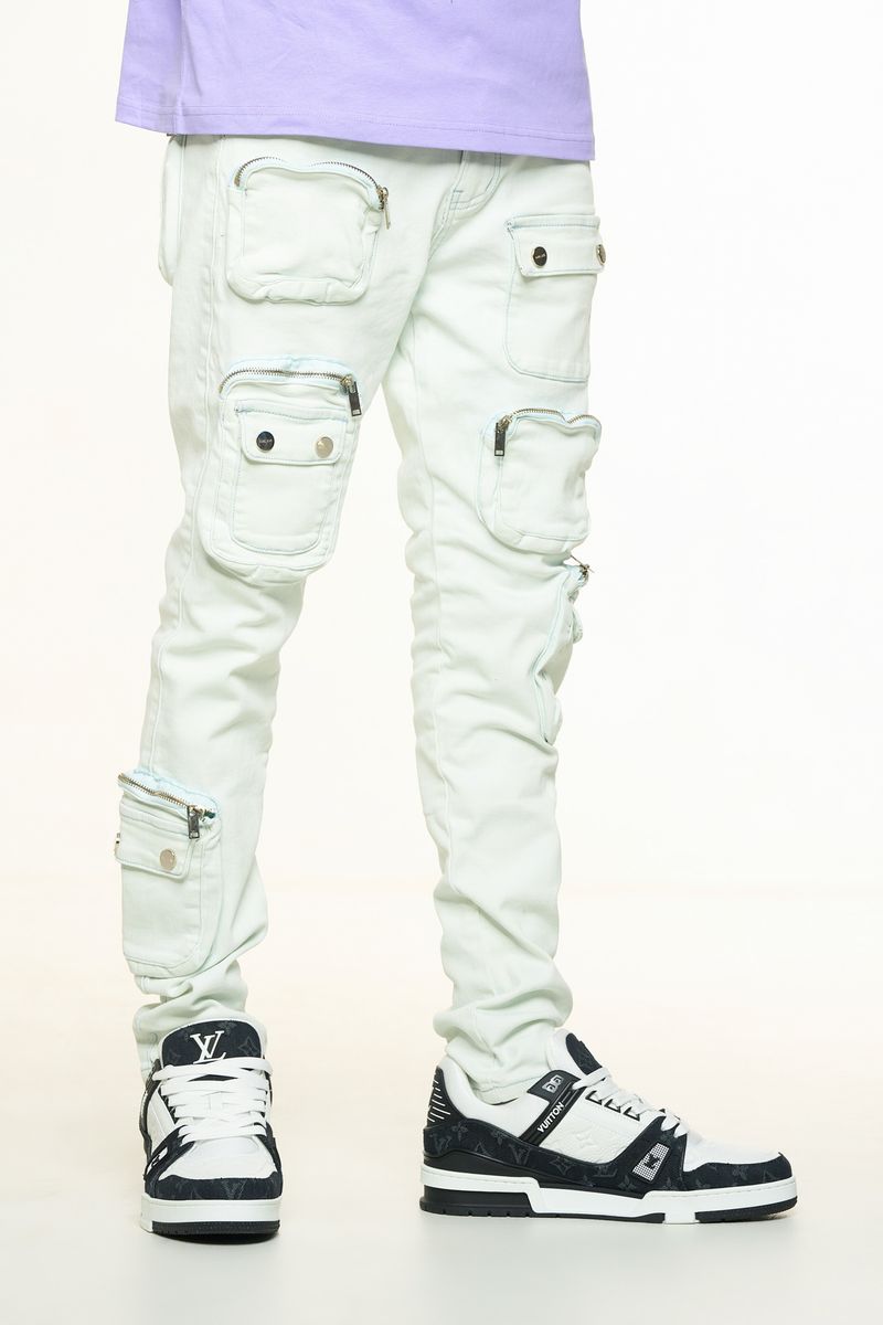 PHEELINGS

"LUCID DREAMS" CARGO SKINNY DENIM (FADED LIGHT BLUE)
