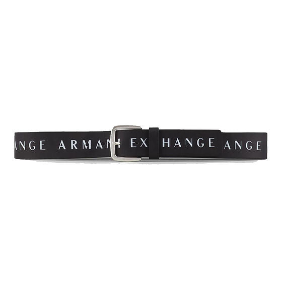 ARMANI EXCHANGE Mens Leather Belt Black/White