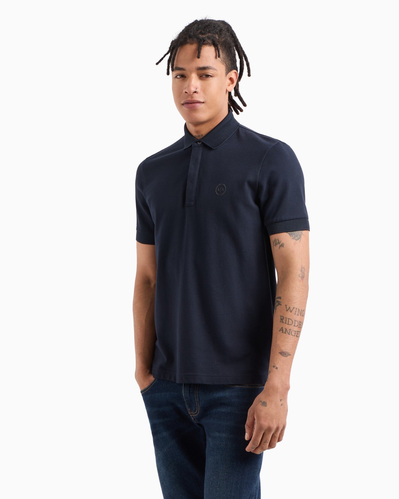 Armani Exchange Navy Polo