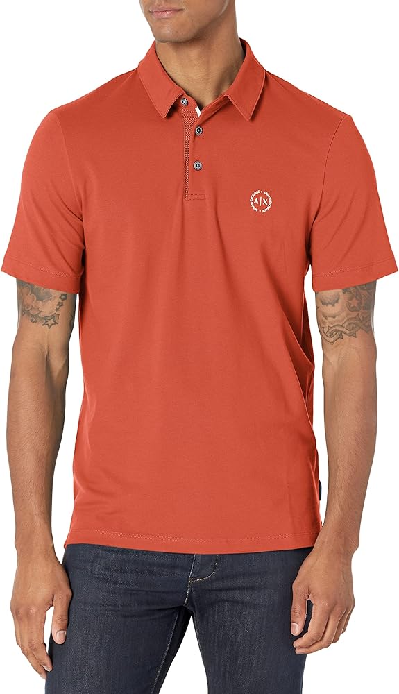 Armani Exchange Orange Polo Shirt