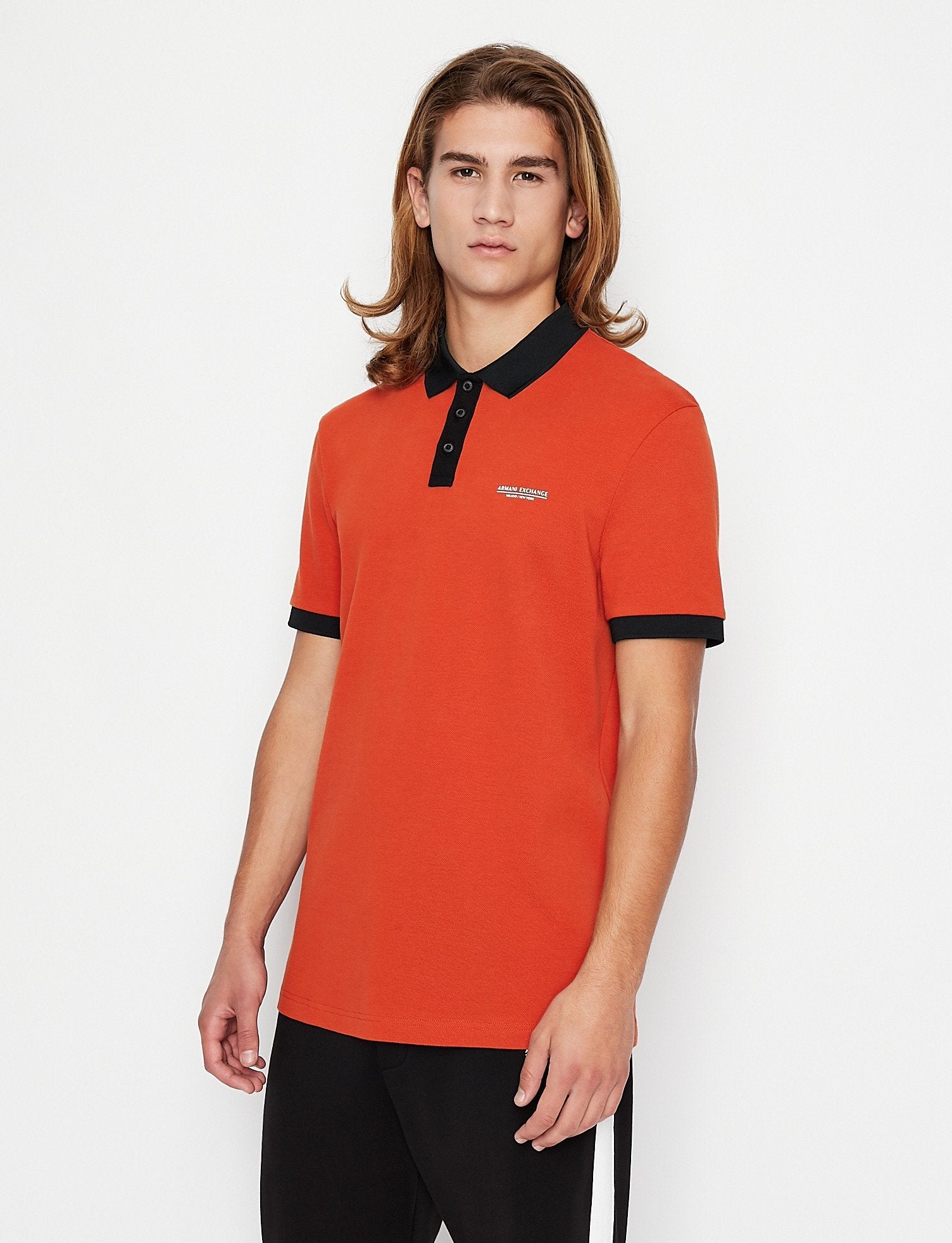 Armani Exchange Orange Polo Shirt