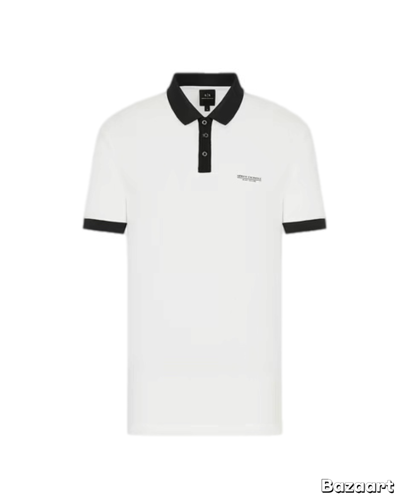 Armani Exchange white polo shirt